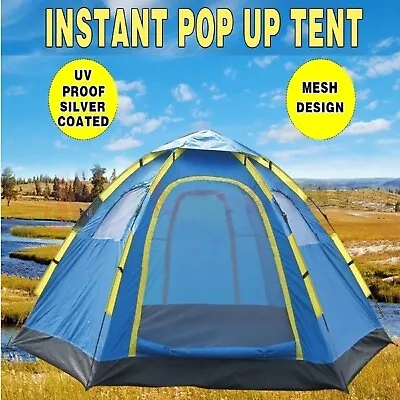 $111.99 • Buy Instant Camping Tent 6 Person Auto Pop Up Family Hiking Dome Waterproof Shelter