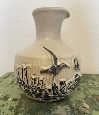 Vtg Pacific Stoneware Pottery Signed B Welsh Decanter Vase Seagull Beach 1971 • $17.95