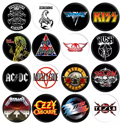 80's Hair Band 80's Metal 80's Rock Band Music Pinback Buttons Retro Pins 1  New • $9.99