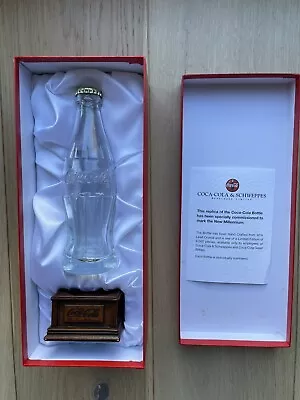 Boxed Coca Cola Millennium (2000) Limited Edition 32% Crystal Bottle & Stand • £50