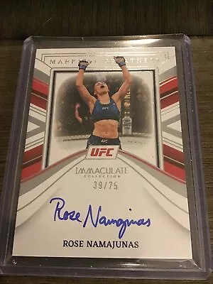 Rose Namajunas 2023 Panini Immaculate UFC Marks Of Greatness Auto 39/75 • $35