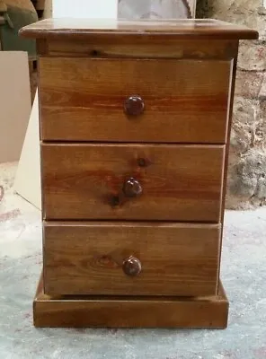 Handmade Cambridge Solid Pine 3 Drawer Bedside (not Flatpacked) • £129
