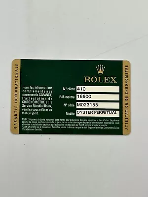 VINTAGE GENUINE ROLEX 16600 SEA-DWELLER SUBMARINER 410 Watch M Card 240309001y1A • $399.50