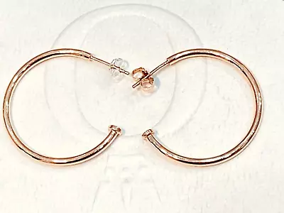 Authentic THOMAS SABO Rose Gold Plated Sterling Silver Hoop Earring Studs 25mm • $49