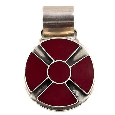 Vintage Mexican Red Jasper Maltese Cross 925 Sterling Silver Pendant • £48