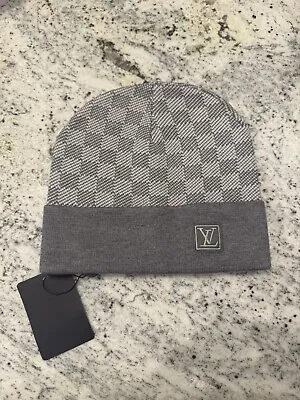 Louis Vuitton Monogram Gray Petit Damier Beanie One Size Wool Square Box Logo • $100