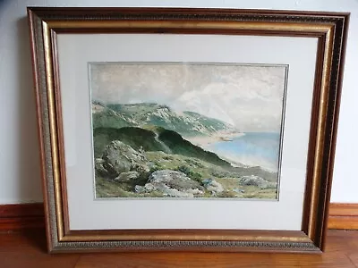 Henry Anelay (1817-1873) Watercolor Ocean Landscape Vincent Price Collection • $500
