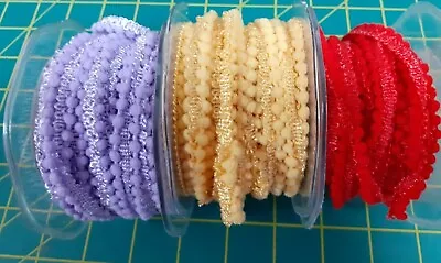 £1.49 • Buy Pom Pom Mini - 5mm Wide - Sewing Craft Bobble Fringe - 6 Colours  Available