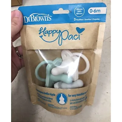 Dr. Browns Silicone 0-6m  Happy Paci  Baby Pacifiers New In Bag • $18