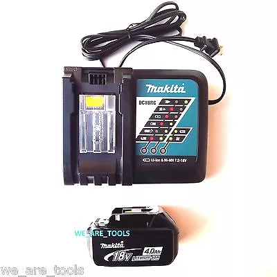 (1) NEW Makita BL1840B 18V GENUINE Battery 4.0 AH 1) DC18RC Charger 18 Volt LXT • $79.97