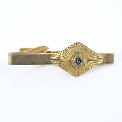 Vintage Masonic Tie Bar Featuring Freemasonry Compass And Square Logo • $9.50