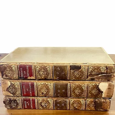1711 Essays Of Montaigne 3 Volumes Classic Philosophy 18th Century Books • $129
