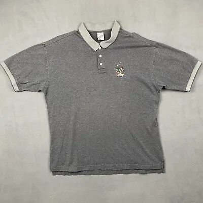 Vintage Looney Tunes Shirt Men’s L Gray 90s Golf Polo Embroidered TAZ Vintage • $17.42