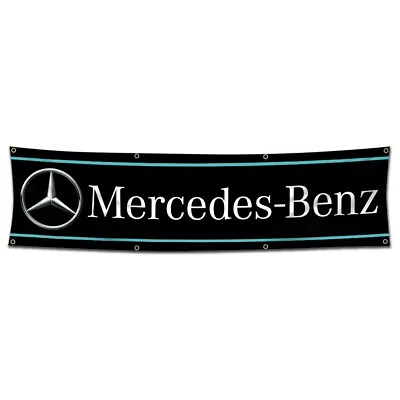 Large Banner Flag  2x8ft[Mercedes-Benz  TAPESTRY] ] Garage Room Decora 10175 • $30