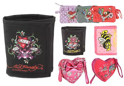 Ed Hardy Kids Boys Girls Cartoon Tattoo Coin Wristlet Wallet Purse Clutch Bag • $10.99