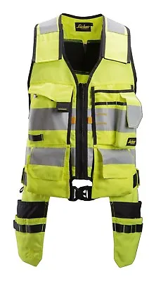 £95.35 • Buy Snickers 4230 AllroundWork Yellow High-Vis Tool Vest CL1 BNWT Free Delivery Pre