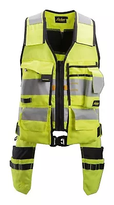 £95.35 • Buy Snickers 4230 AllroundWork Yellow High-Vis Tool Vest CL1 BNWT Free Delivery