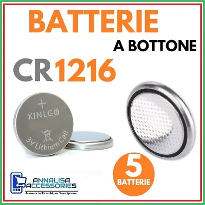 5 Lithium Batteries CR1216 3V Volt For Watch Car Stock Batteries 1216 A Button • £3.95