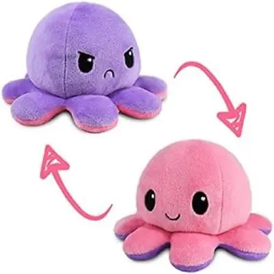 Reversible Octopus Plushie - Pink + Purple - Cute Sensory Fidget Stuffed Animals • $33