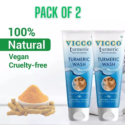 Vicco Turmeric Face Wash Acne Prone Pimples Blackheads 150g 5.2 Oz Pack Of 2 • $22.99