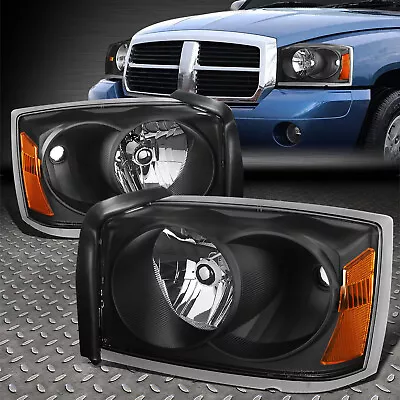 For 05-07 Dodge Dakota Oe Style Black Housing Amber Corner Headlight Head Lamps • $93.88