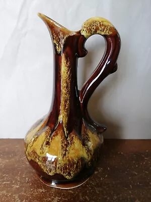 Vintage Mid Century Retro Vallauris Large Drip Glaze Fat Lava Vase/Jug • £13.99