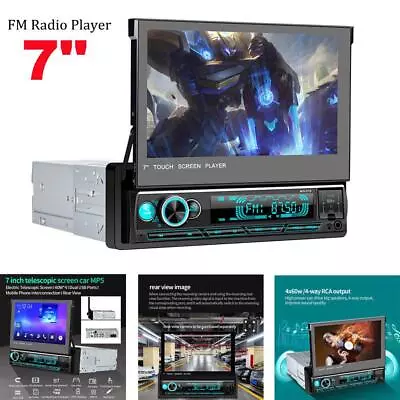 7  Single DIN Car FM Radio Audio Stereo MP5 Player Flip Out Touch Screen USB AUX • $144.36