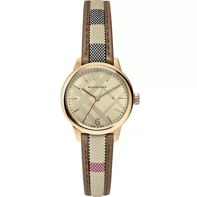 Burberry The Classic Round BU10114 32mm Gold Stainless Steel Case With... • $129.48