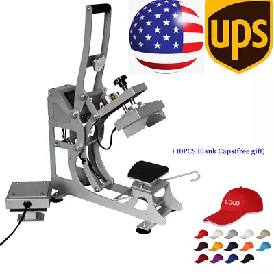 USA -Digital Golf Hat Cap Heat Press Machine Clamshell Heat Transfer DIY Printed • $220.39