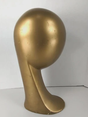 $69.99 • Buy Vintage Gold Mannequin Head Hat Wig Display MCM Alien 16  Tall