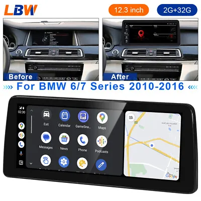 12.3'' Android Car GPS Touch Screen Wireless Carplay For BMW 6/7 Series 2010-16 • $461.55