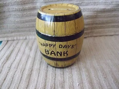 Vintage Happy Day's Barrel Bank (signed J Chein & Co Made In U.s.a) Metal Bank • $10.99