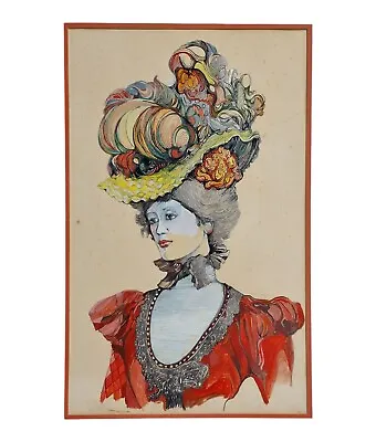 Unusual Extremely Well Executed Mixed Media Edwardian Lady Signed Barbara Rieger • £103.92