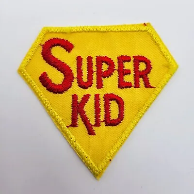 Vintage Sew On Super Kid 1970's 80s Red On Yellow Patch 3  X 3  • $5