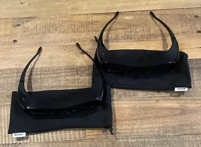 £14.99 • Buy 2 X Sony 3d Glasses Feodvoe Black With Pouches Pre Owned