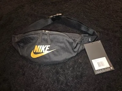 Nike Heritage Crossbody Waist Bag Fanny Pack Belt Festival Pouch Black/Gold • $21