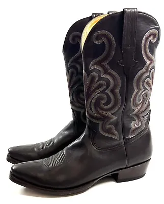 M.L. Leddy Vaquero Boots Mens 12 B Narrow Handmade Western Cowboy Brown Leather • $189.99