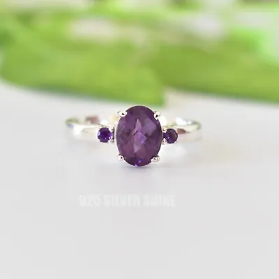 $48.41 • Buy Amethyst Natural Gemstone Ring 925 Sterling Silver Handmade Jewelry Ring 3 To 12