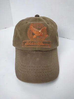 Eddie Bauer Embroidered Wax Cotton Hat Cap Tan W/ VTG Goose Logo -One SZ • $40