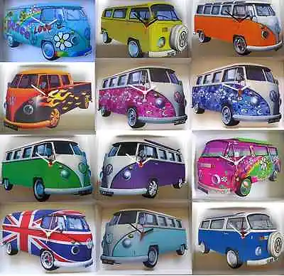 Vintage / Classic Vw Camper Van Wall Clock.new & Boxed.choose From 22 Designs. • £16.99