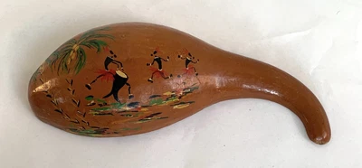 $19.99 • Buy Tropical Native In Grass Skirt Playing Conga Drum W Dancers. HP Tiki MCM Gourd