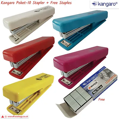 KANGARO Pocket Stapler 20 Sheets Stapling + 1000 Staples • £4.49