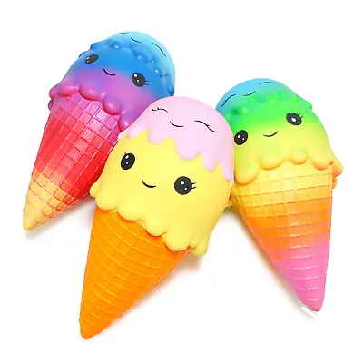 $7.99 • Buy Rainbow IceCream16cm Soft Squishy Slow Rising Ice Cream Squishies 