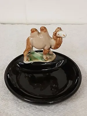 Vintage Wade Whimsies Whimtray Bactrian Camel On Black Trinket Dish / Tray • £7