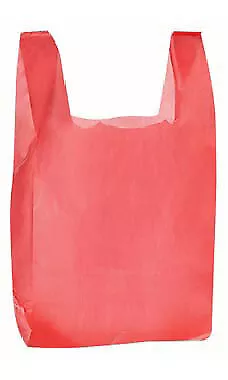 Small Red Plastic T-Shirt Bags - 8” X 5” X 16” - Case Of 2000 • $70.23