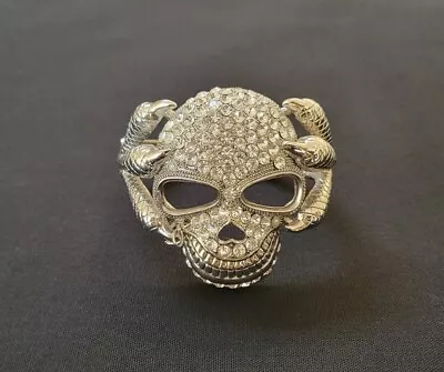 $25 • Buy Skull Dragon Claw Crystal Bangle Bracelet