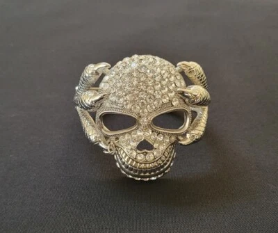 $25 • Buy Skull Dragon Claw Crystal Bangle Bracelet