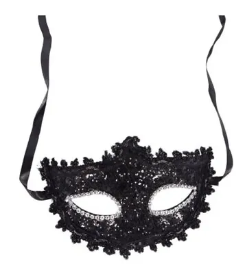 Venetian Lace Rhinestones Eye Mask Party Fancy Dress Costume Halloween • $6.49