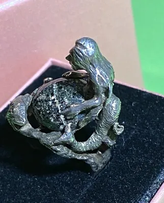 Antique Early 1900’s Art Nouveau Sterling Silver MERMAID LADY FISH 925 Ring 7 • $144