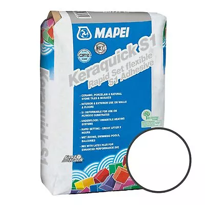 Mapei Keraquick White Rapid Set Flex S1 White Adhesive (20kg Bag) • £36.90